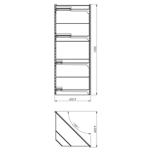 Narożny regał przykręcany do ściany 4 półki 152x60x60 cm