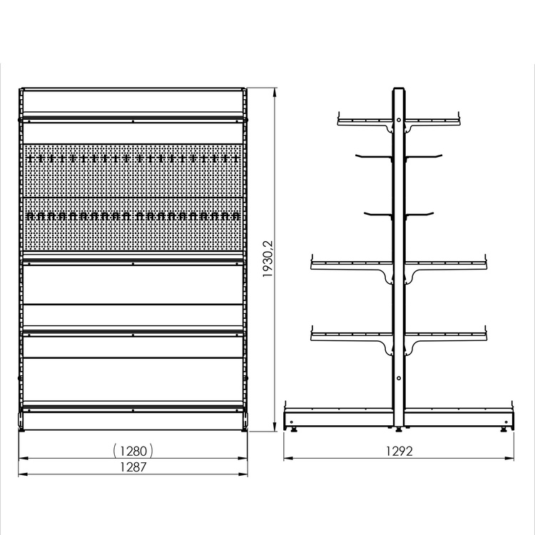 Regał wolnostojący wyspa 4 półki 193x128x129 cm