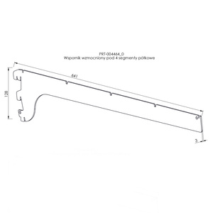 Wspornik wzmocniony pod 4 segmenty półkowe