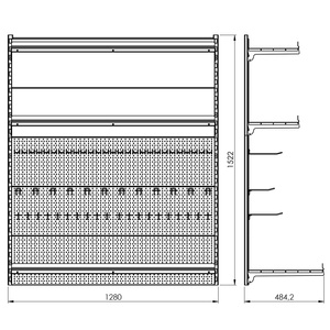 Regał przykręcany do ściany 3 półki 152x128x48 cm