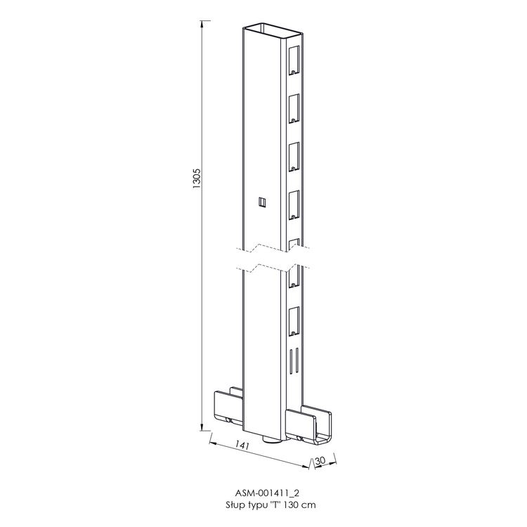 Słup typu "T" 130 cm