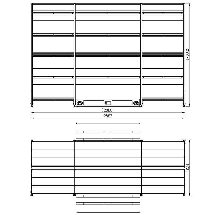 Regał wolnostojący wyspa 5 półek 193x288x105 cm