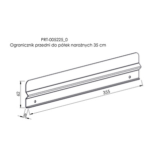 Ogranicznik przedni do półek narożnych 35 cm