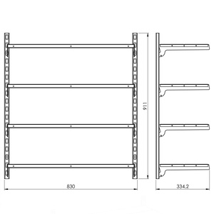 Regał przykręcany do ściany 4 półki 91x83x33 cm