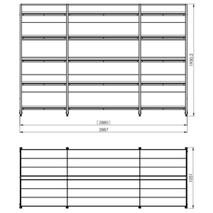 Regał wolnostojący wyspa 5 półek 193x288x105 cm