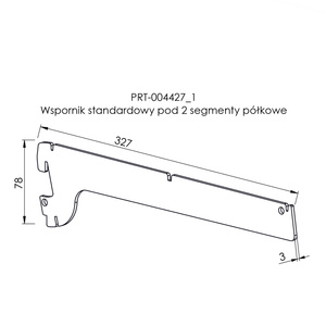 Wspornik standardowy pod 2 segmenty półkowe