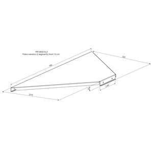 Półka narożna (3 segmenty) front 15 cm