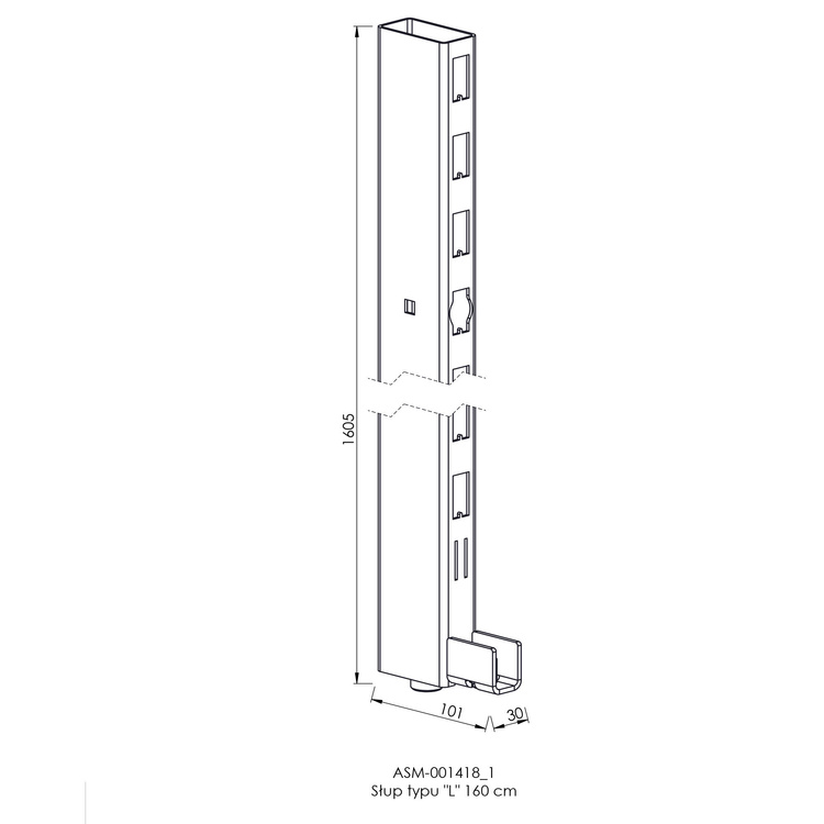 Słup typu "L" 160 cm