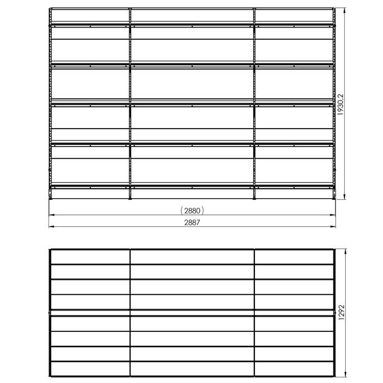 Regał wolnostojący wyspa 5 półek 193x288x129 cm