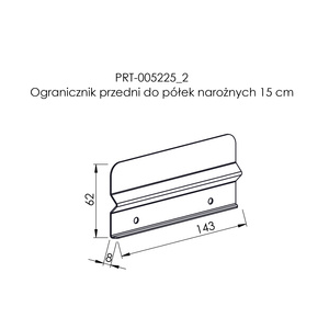 Ogranicznik przedni do półek narożnych 15 cm