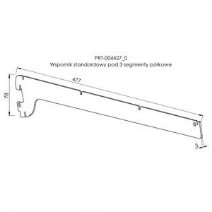 Wspornik standardowy pod 3 segmenty półkowe