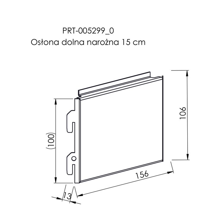 Osłona dolna narożna 15 cm