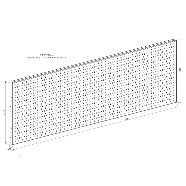 Segment tylny prosty perforowany 110 cm