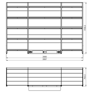 Regał wolnostojący przyścienny 5 półek 193x288x70 cm