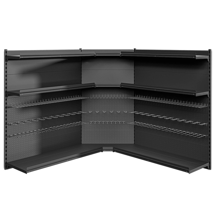 Narożny regał przykręcany do ściany 3 półki 152x185x185 cm