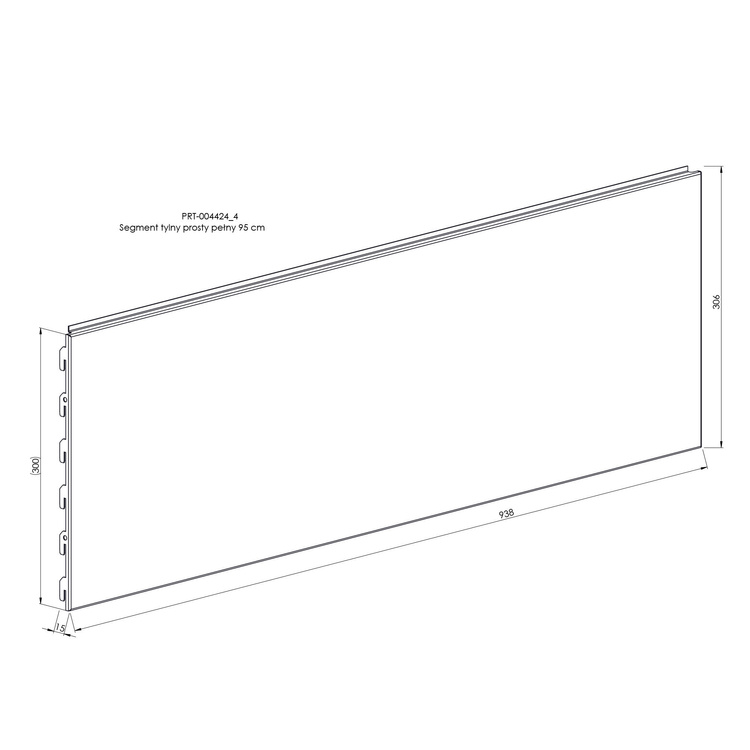 Segment tylny prosty pełny 95 cm