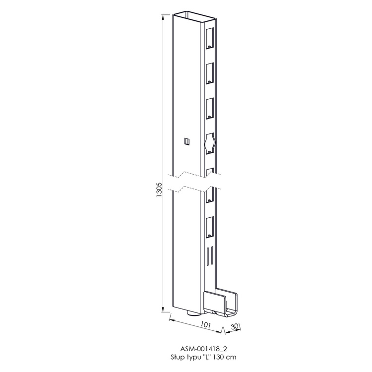 Słup typu "L" 130 cm