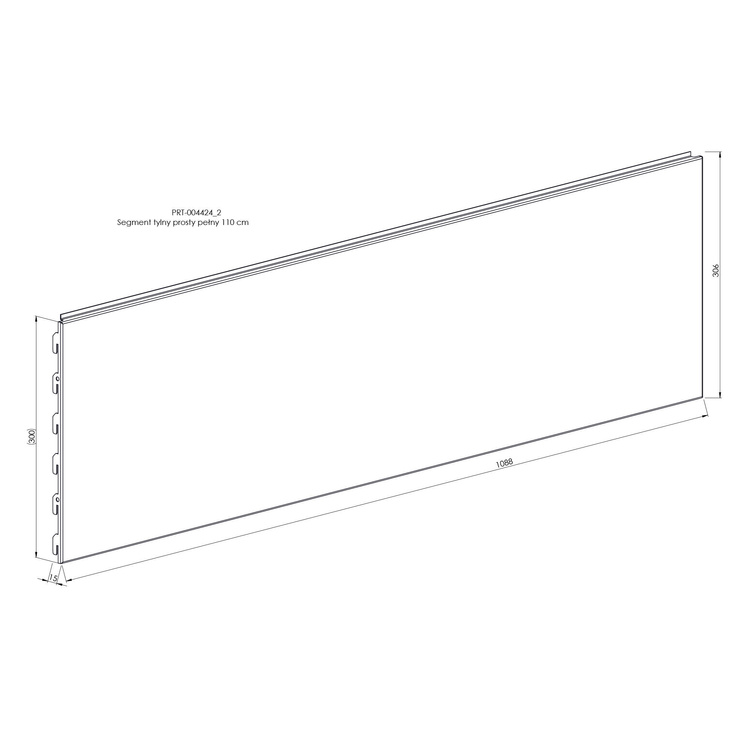 Segment tylny prosty pełny 110 cm