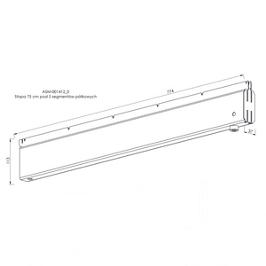 Stopa 75 cm pod 5 segmentów półkowych