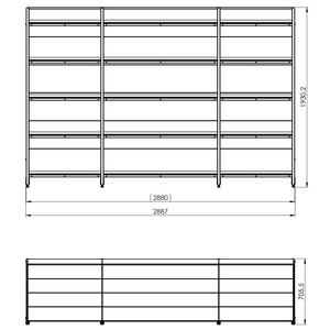 Regał wolnostojący przyścienny 5 półek 193x288x70 cm