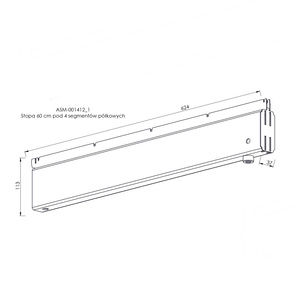Stopa 60 cm pod 4 segmenty półkowe