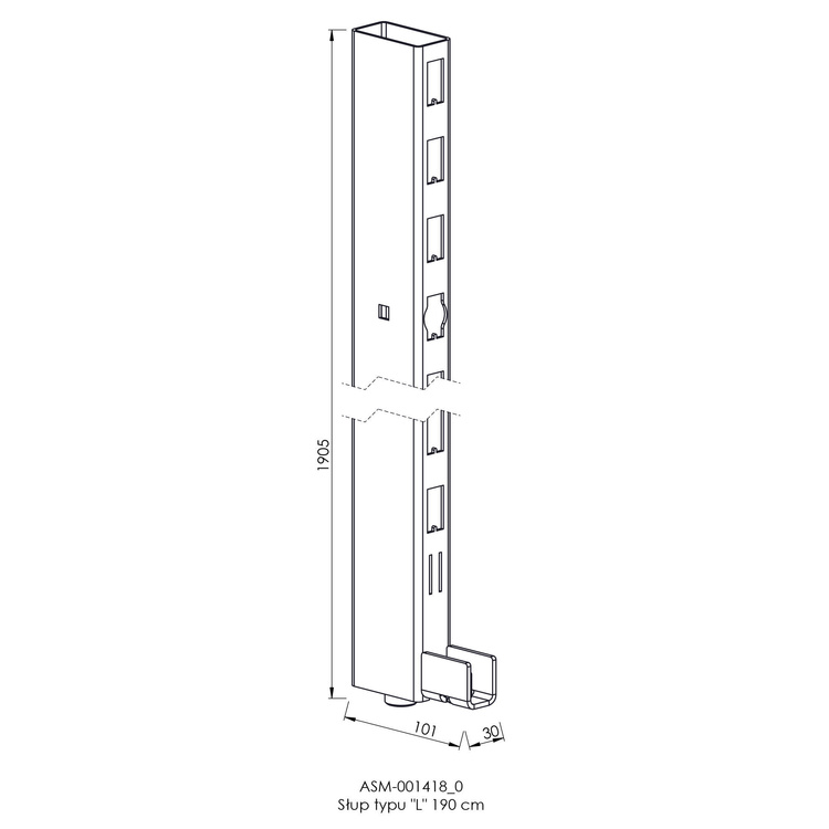 Słup typu "L" 190 cm