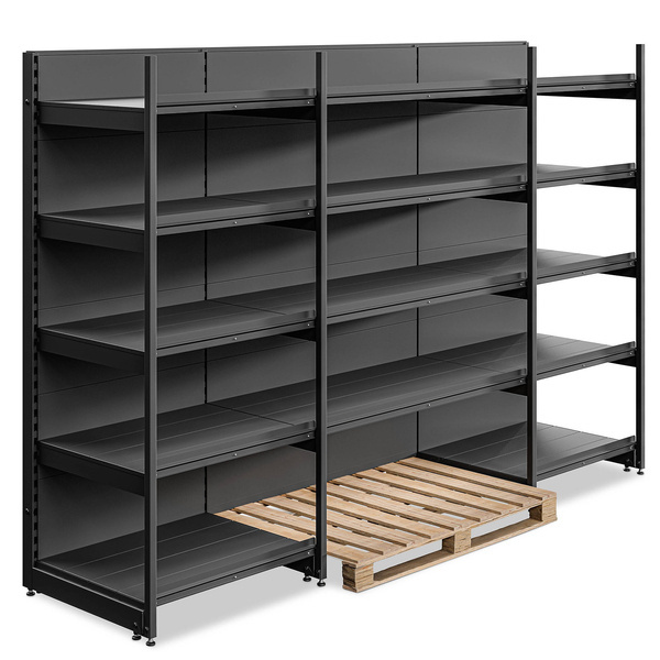 Regał wolnostojący przyścienny 5 półek 193x288x70 cm