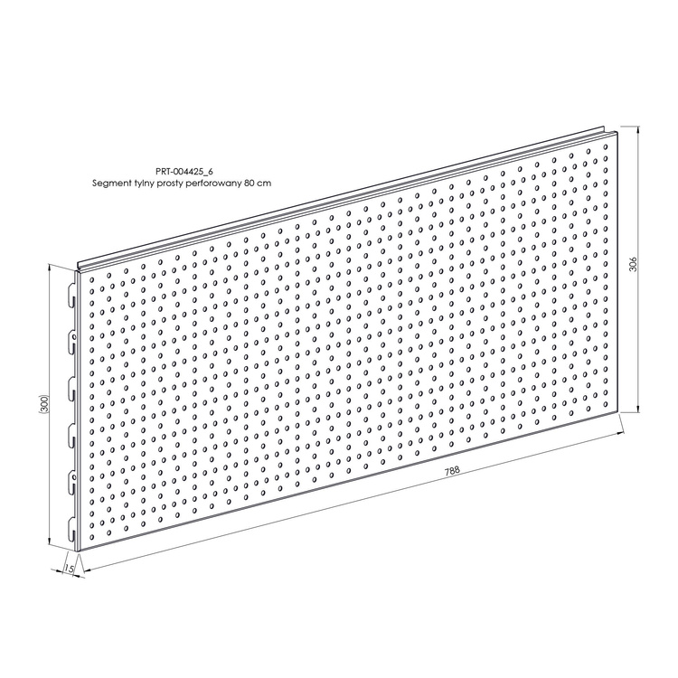 Segment tylny prosty perforowany 80 cm