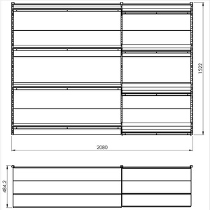 Regał przykręcany do ściany 4 półki 152x208x48 cm