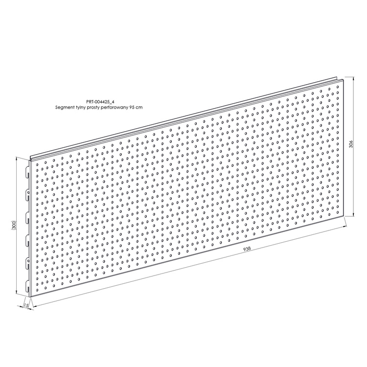 Segment tylny prosty perforowany 95 cm