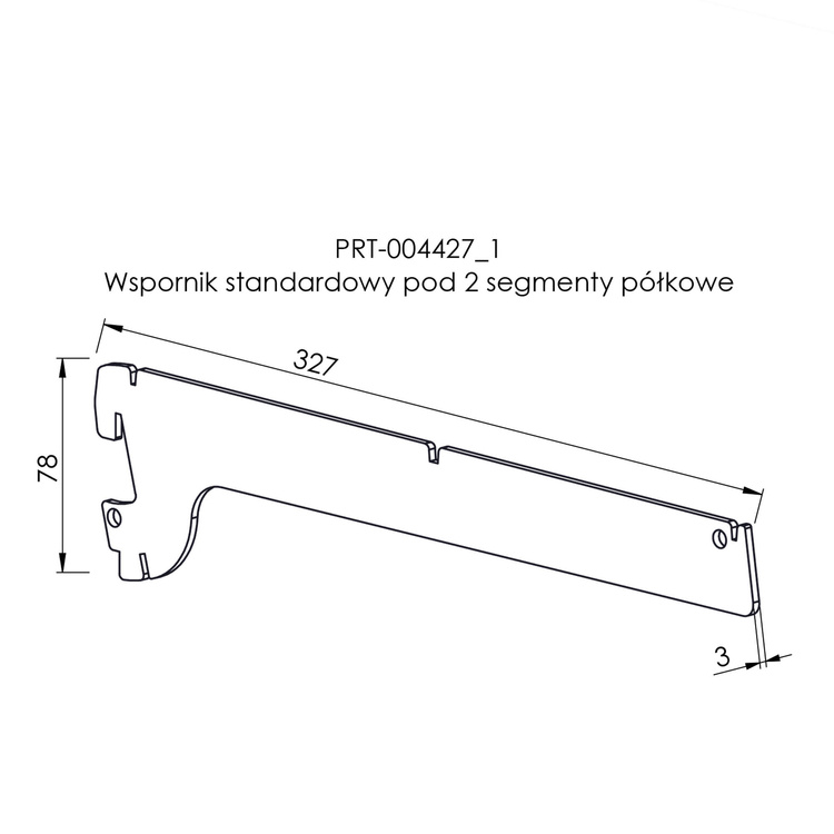 Wspornik standardowy pod 2 segmenty półkowe