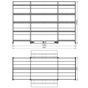 Regał wolnostojący wyspa 5 półek 193x288x105 cm