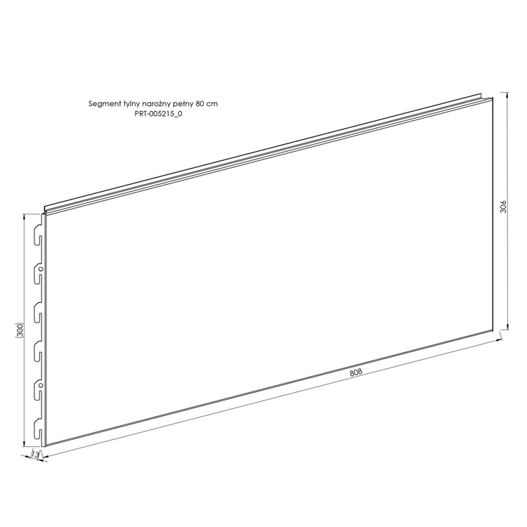 Segment tylny narożny pełny 80 cm